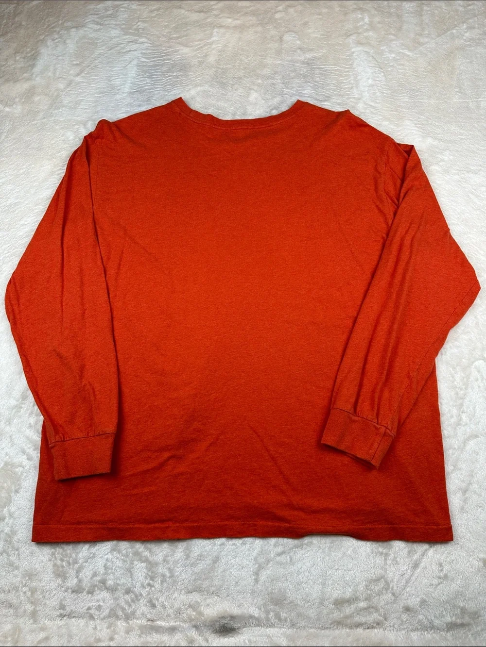 Polo Ralph Lauren Mens XXL Orange Long Sleeve T Shirt Pony Logo Cotton Crewneck